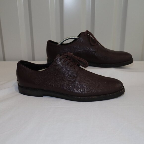 Coach Men\'s Derby Brown Pebbled Leather Shoes Size 11.5 Style FG2991 GUC Lace main image 8